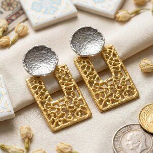 18K Gold Plated Exclusive Artisan Turkish Statement Earrings ✨ Bold & Elegant